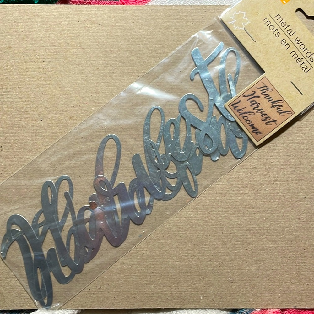 ☘️$12Bundle Silver Metal words 3pk crafts Thankful - Harvest - Welcome - NEW